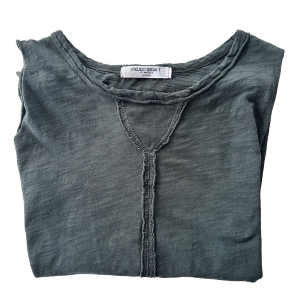 PROJECT SOCIAL T Gray Sleeveless Flowy Tank Top, Medium - Picture 5 of 8